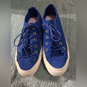 Converse Chuck Taylor Ox Blue Scalloped Suede Sneakers